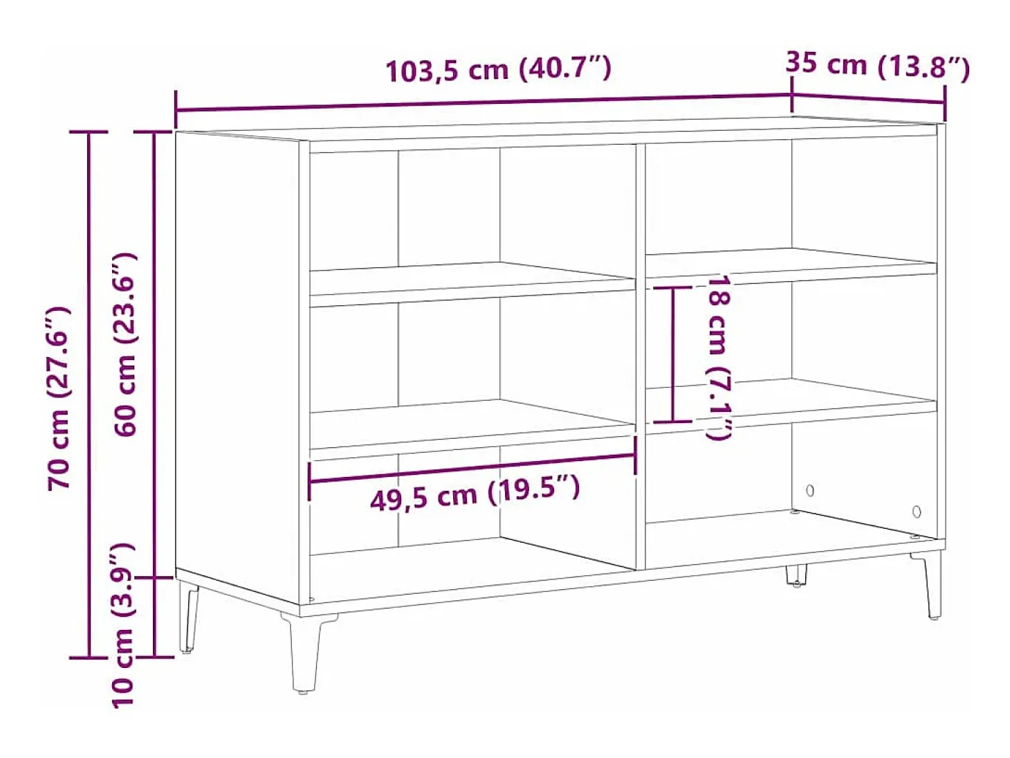 Vitrina Negro 103.5 x 35 x 70 cm Madera contrachapada
