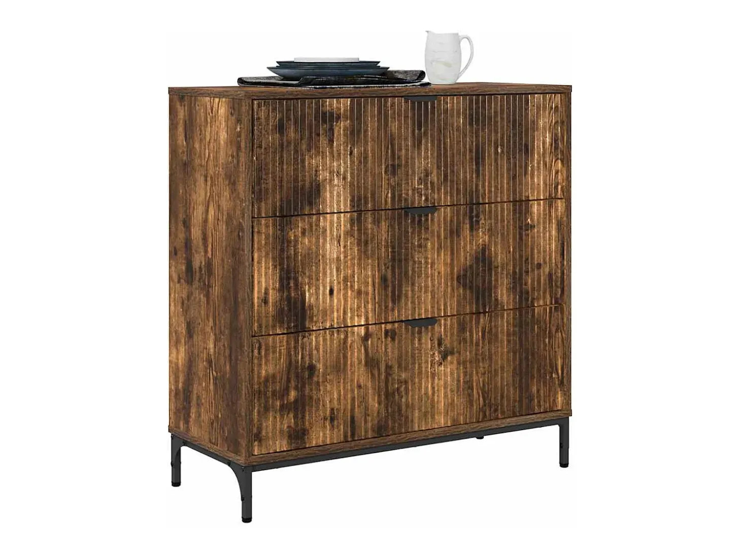 Vitrina Roble ahumado 79.5 x 33 x 82 cm Madera contrachapada
