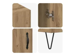 Vitrina Roble artisan 90 x 34 x 80 cm Madera contrachapada