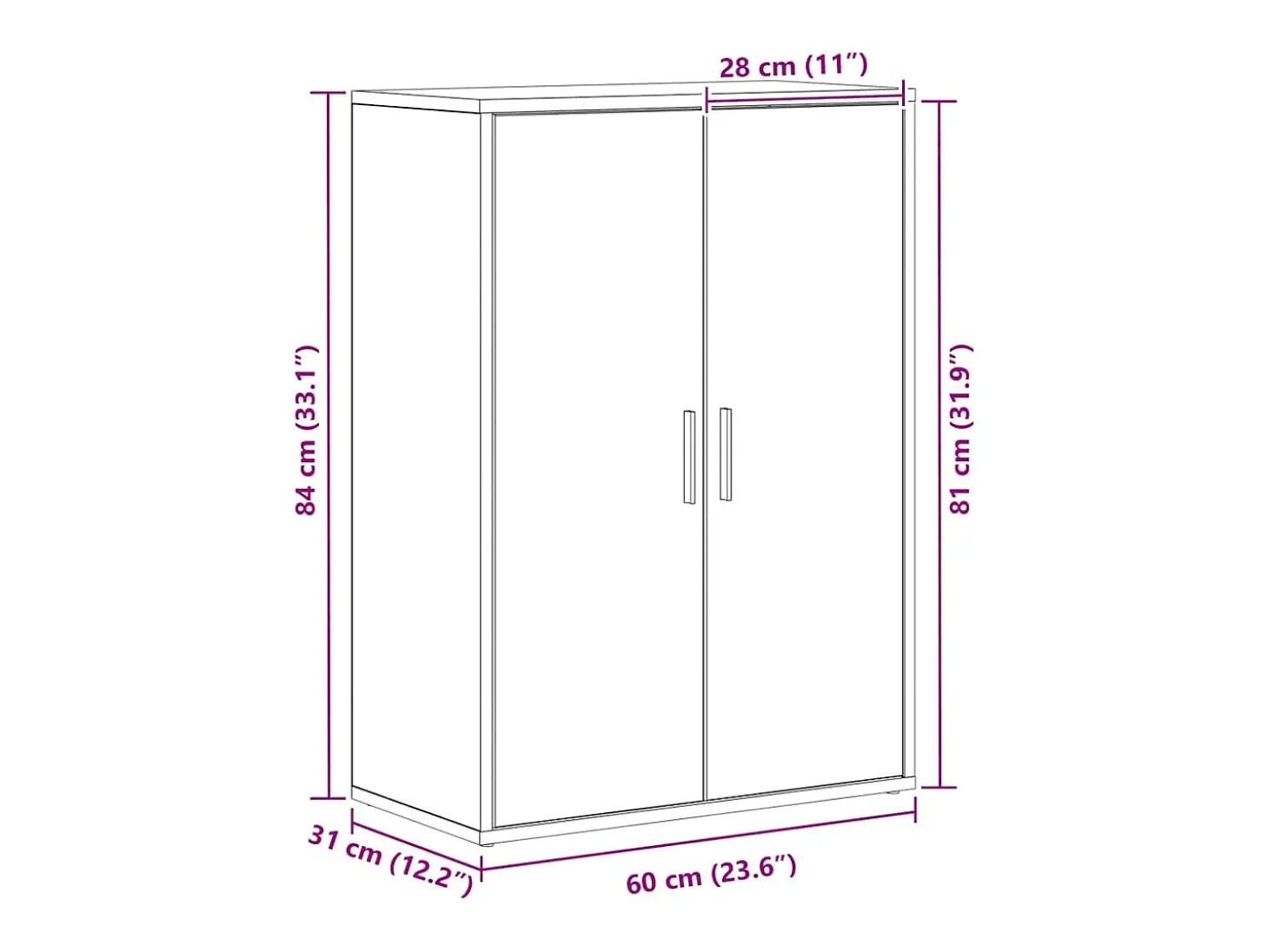 Vitrina Roble artisan 60 x 31 x 84 cm Madera contrachapada