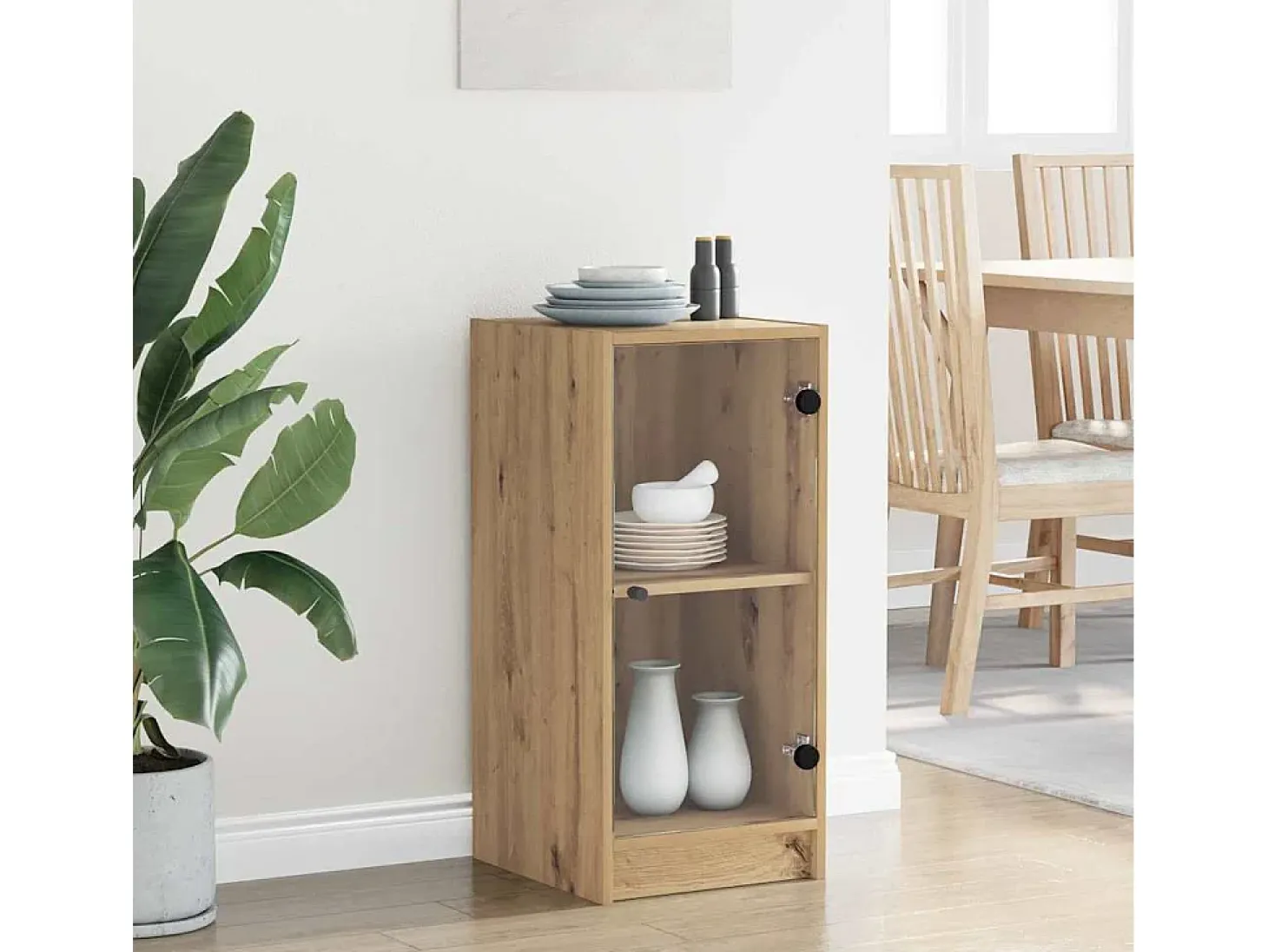 Vitrina Roble artisan 35 x 37 x 76 cm Madera contrachapada