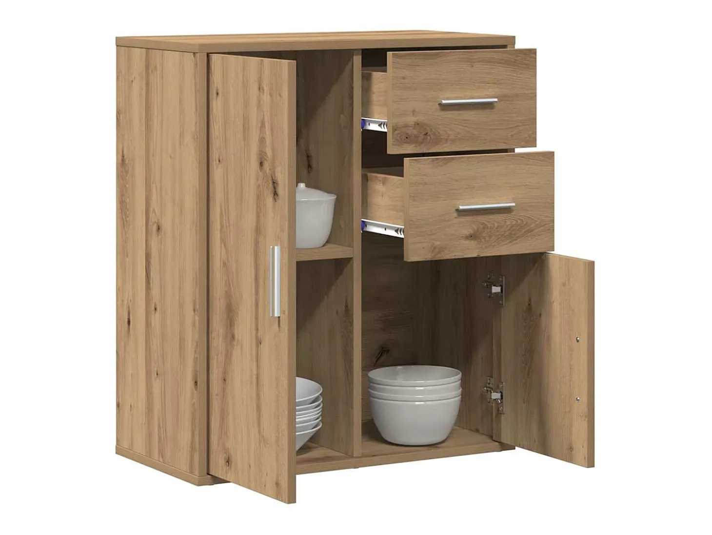 Vitrina Roble artisan 60 x 31 x 70 cm Madera contrachapada