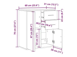 Vitrina Roble artisan 60 x 31 x 70 cm Madera contrachapada