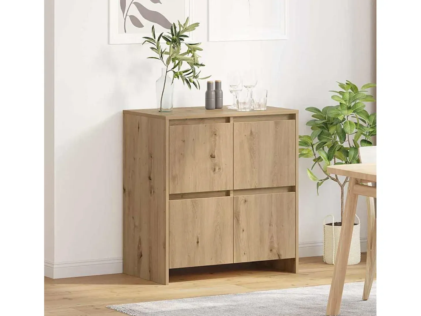 Vitrina Roble artisan 70 x 41 x 75 cm Madera contrachapada