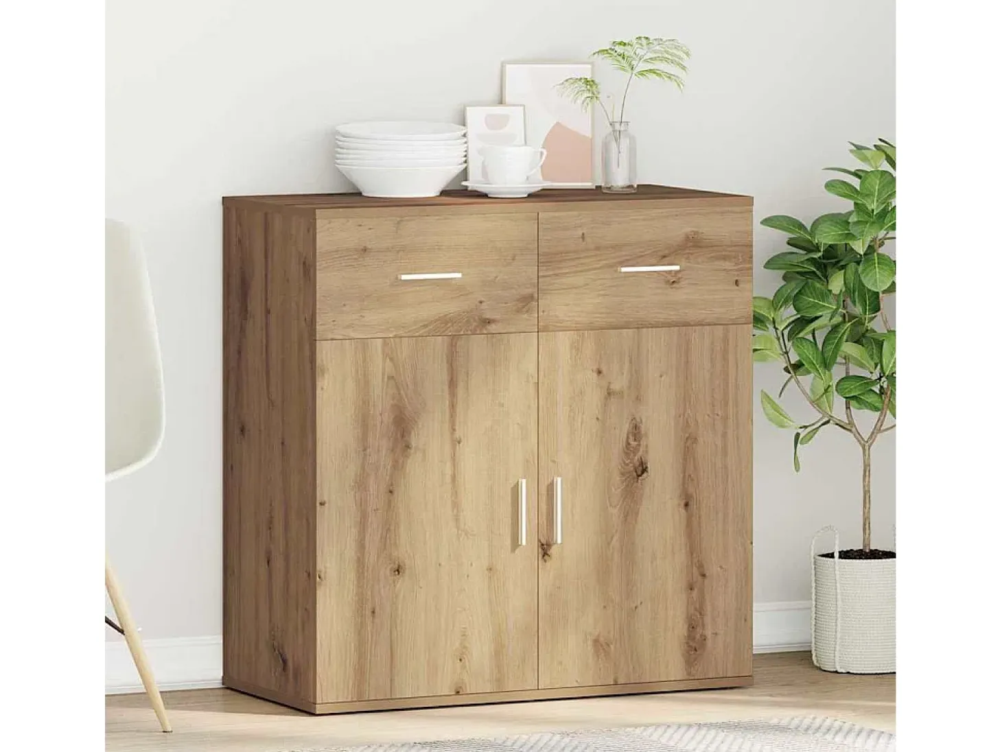 Vitrina Roble artisan 79 x 38 x 80 cm Madera contrachapada