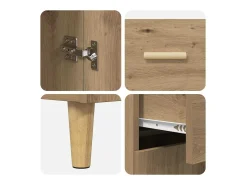 Vitrina Roble artisan 34 x 69.5 x 89 cm Madera contrachapada