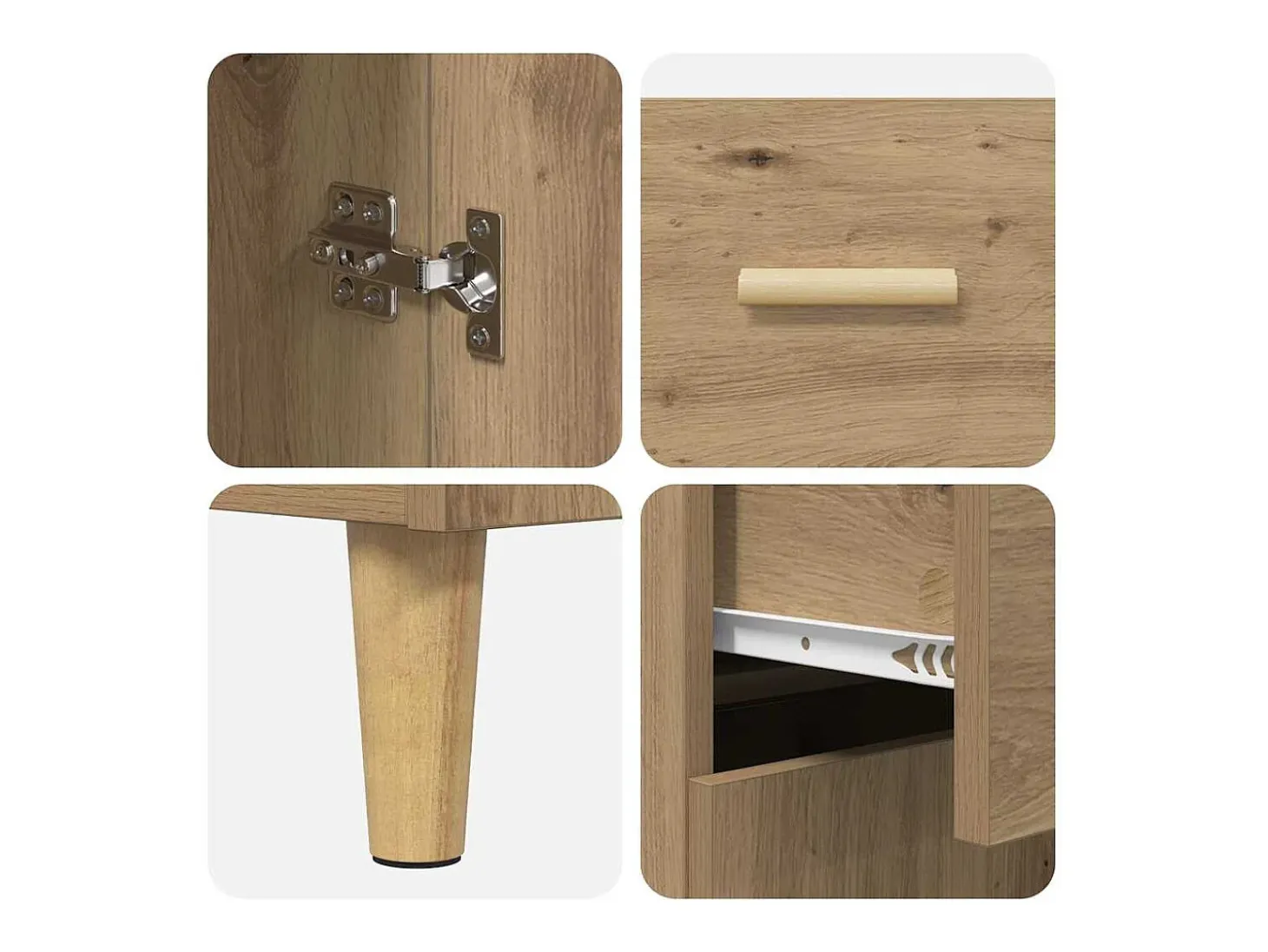 Vitrina Roble artisan 34 x 69.5 x 89 cm Madera contrachapada