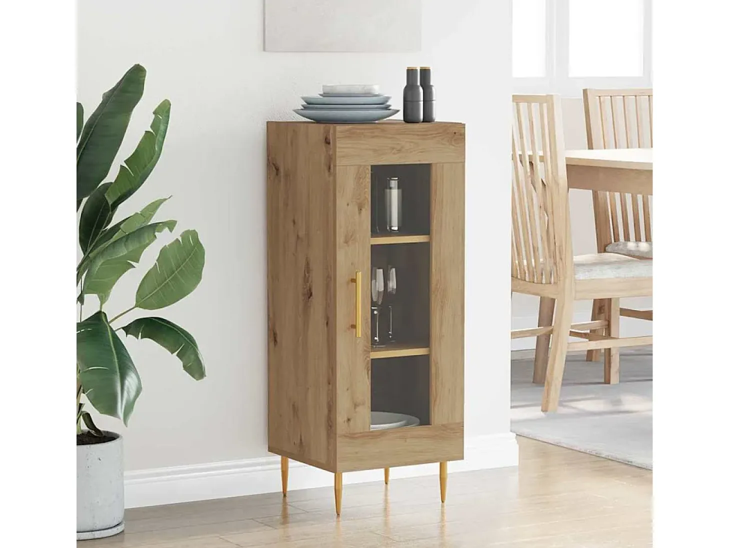 Vitrina Roble artisan 34 x 34.5 x 90 cm Madera contrachapada