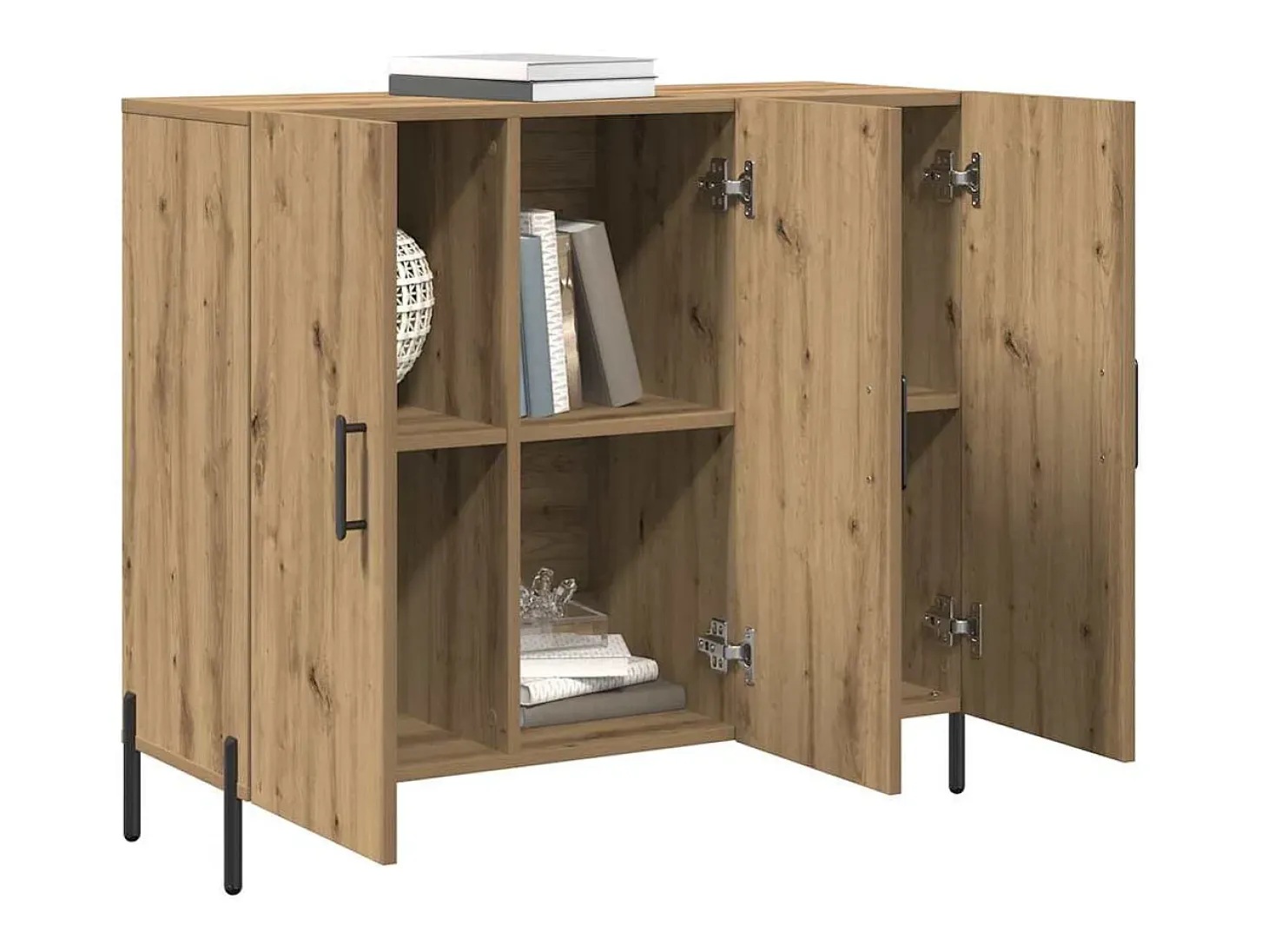 Vitrina Roble artisan 90 x 34 x 80 cm Madera contrachapada