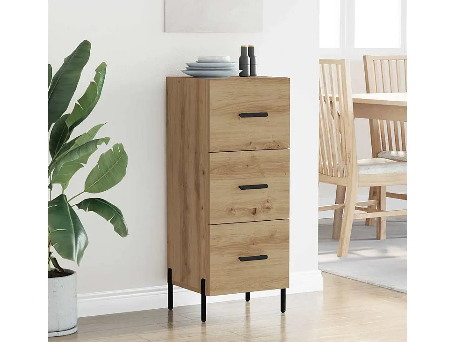 Vitrina Roble artisan 34 x 34.5 x 90 cm Madera contrachapada