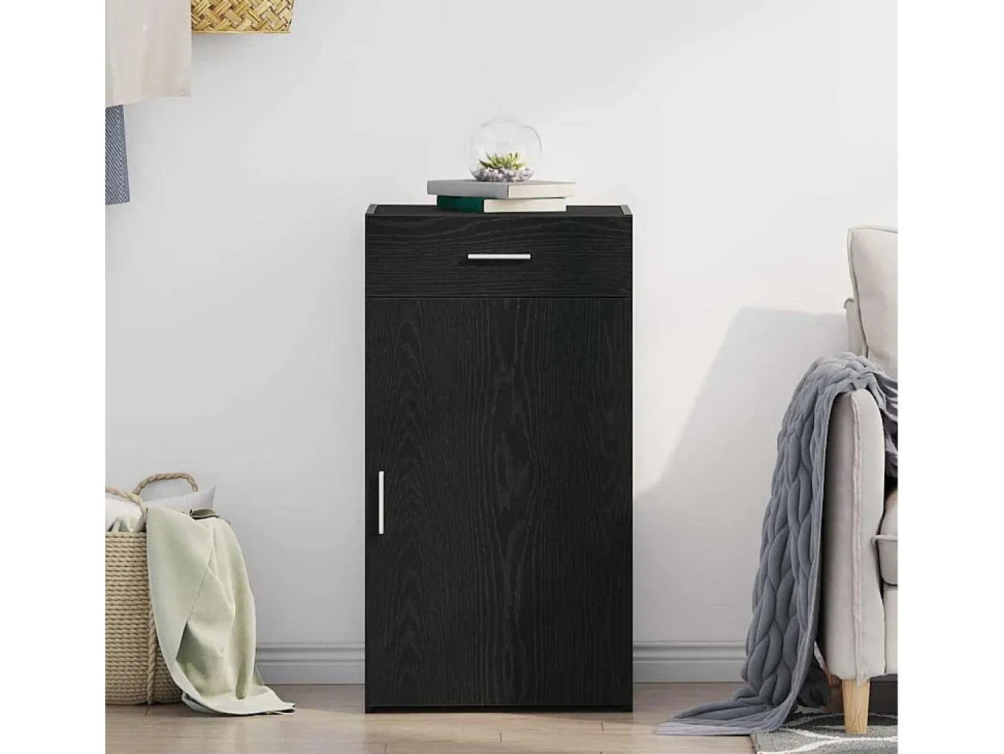 Vitrina Roble negro 50 x 42.5 x 93 cm Madera contrachapada
