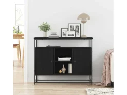 Vitrina Roble negro 100 x 35 x 80 cm Madera contrachapada