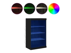 Vitrina Roble Negro 60.5 x 37 x 100 cm Madera contrachapada