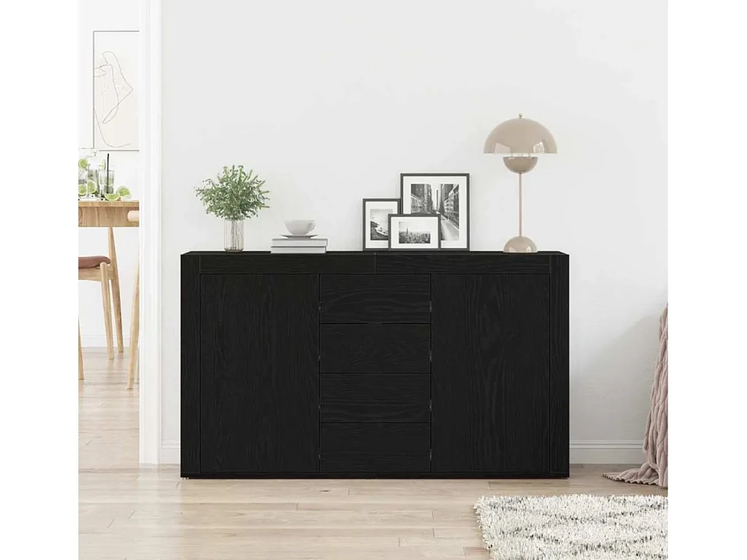 Vitrina Roble negro 120 x 36 x 69 cm Madera contrachapada
