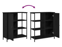 Vitrina Roble negro 70 x 30 x 80 cm Madera contrachapada