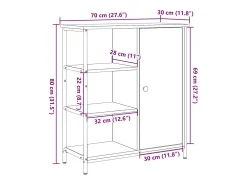 Vitrina Roble negro 70 x 30 x 80 cm Madera contrachapada