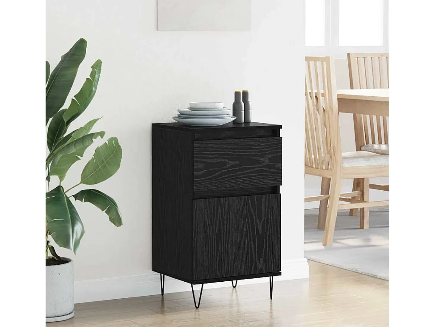 Vitrina Roble negro 35 x 40 x 70 cm Madera contrachapada