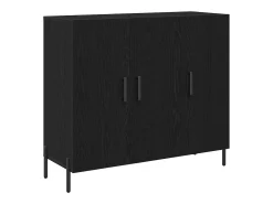 Vitrina Roble negro 90 x 34 x 80 cm Madera contrachapada