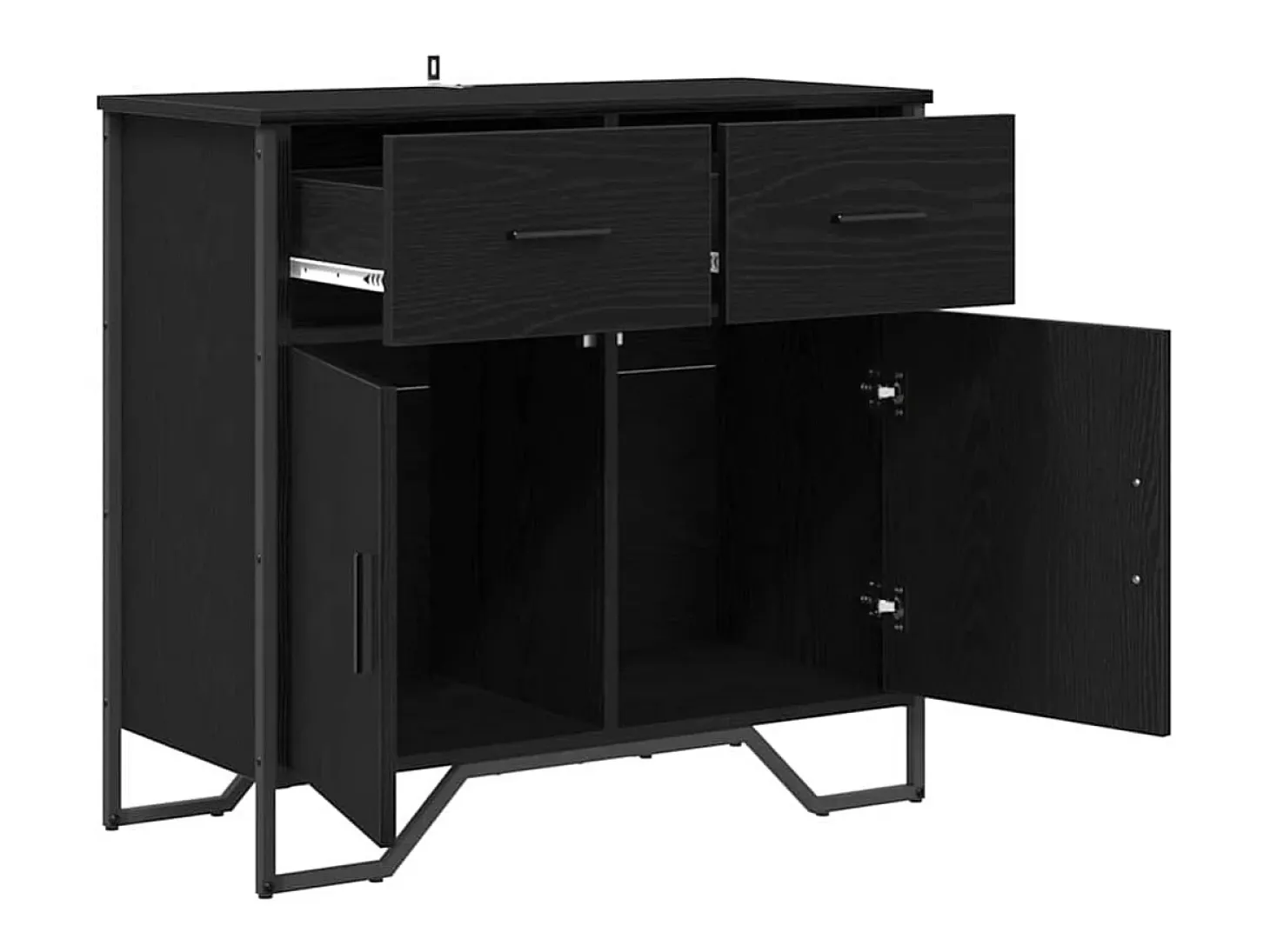 Vitrina Roble negro 79.5 x 35.5 x 74.5 cm Madera contrachapada