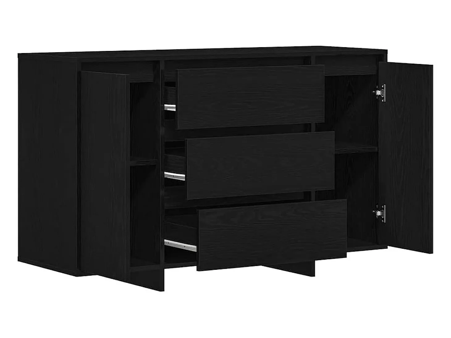 Vitrina Roble negro 120 x 41 x 75 cm Madera contrachapada
