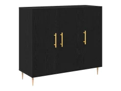 Vitrina Roble negro 90 x 34 x 80 cm Madera contrachapada