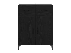 Vitrina Roble negro 34 x 69.5 x 90 cm Madera contrachapada