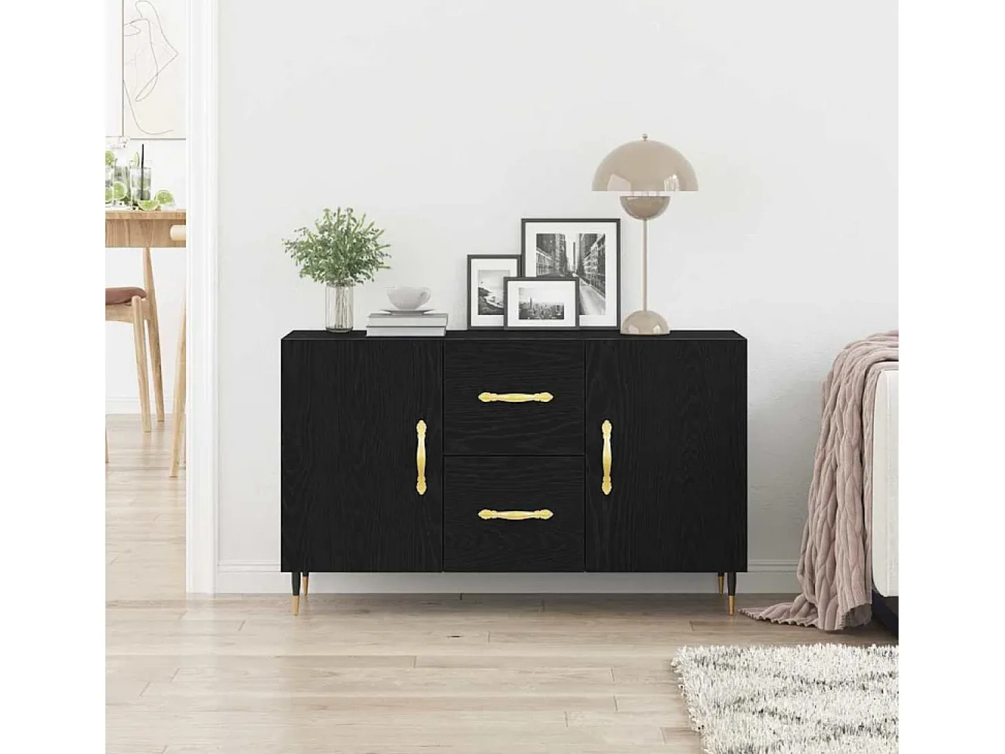 Vitrina Roble negro 100 x 36 x 60 cm Madera contrachapada