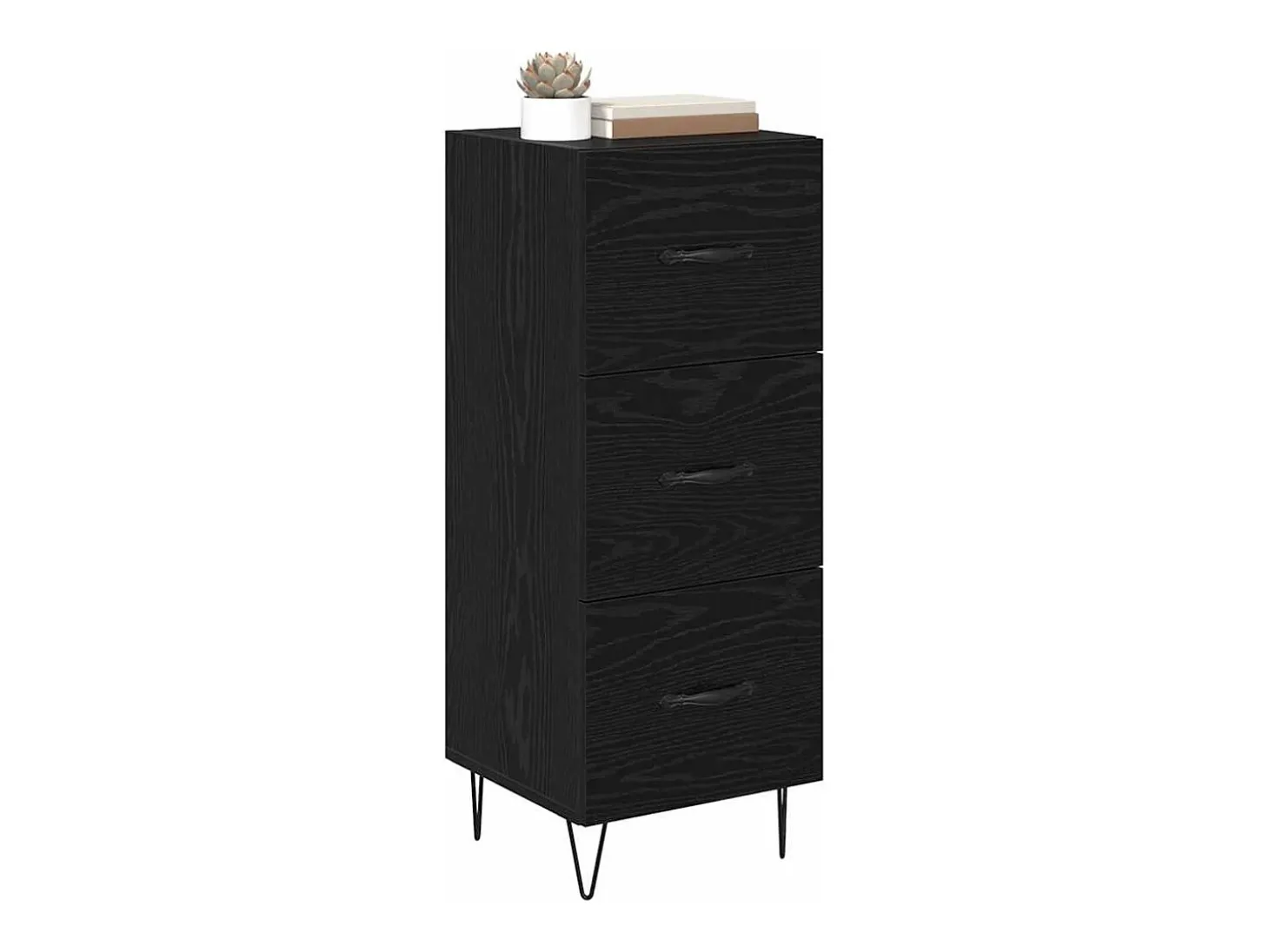 Vitrina Roble negro 34 x 34.5 x 90 cm Madera contrachapada