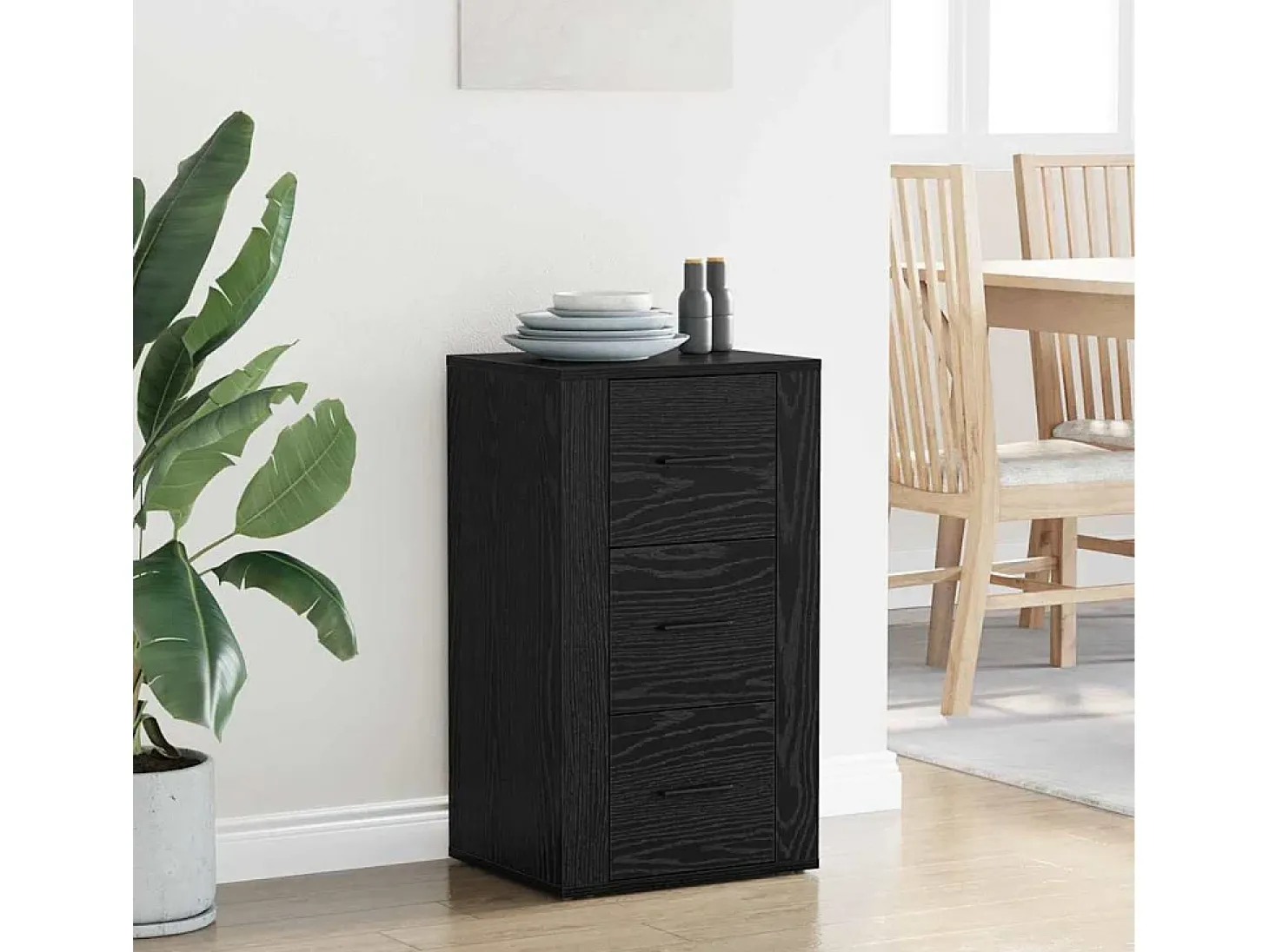 Vitrina Roble negro 40 x 33 x 70 cm Madera contrachapada