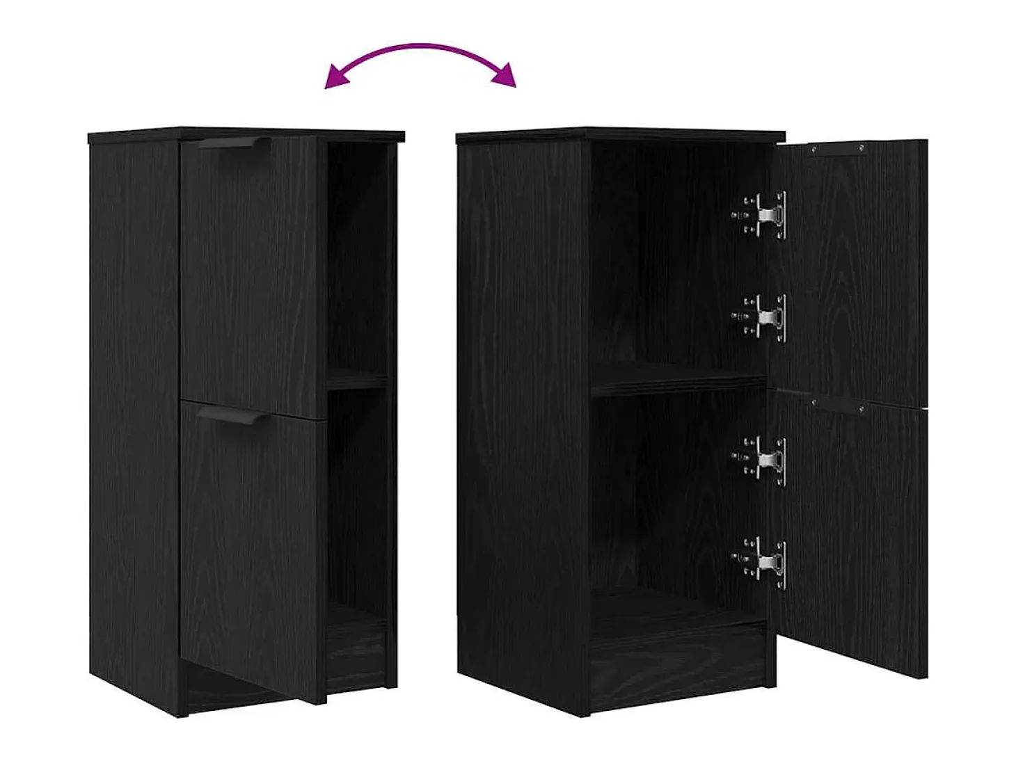 Vitrina Roble negro 30 x 30 x 70 cm Madera contrachapada