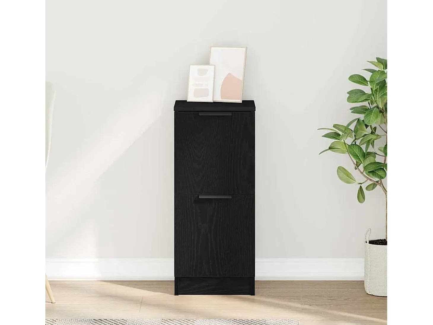 Vitrina Roble negro 30 x 30 x 70 cm Madera contrachapada
