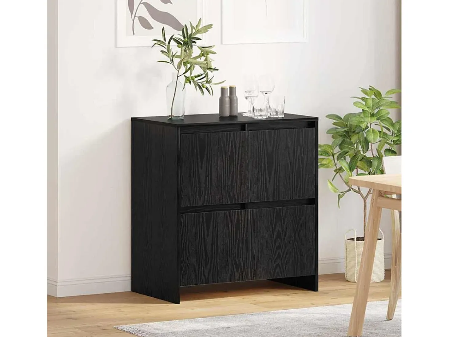 Vitrina Roble negro 70 x 41 x 75 cm Madera contrachapada