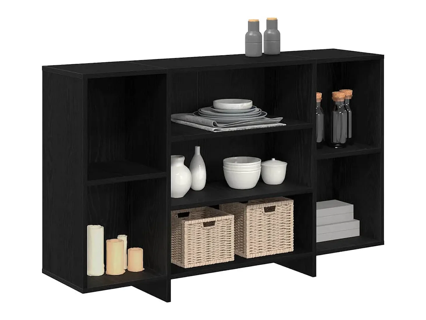 Vitrina Roble negro 120 x 30 x 75 cm Madera contrachapada