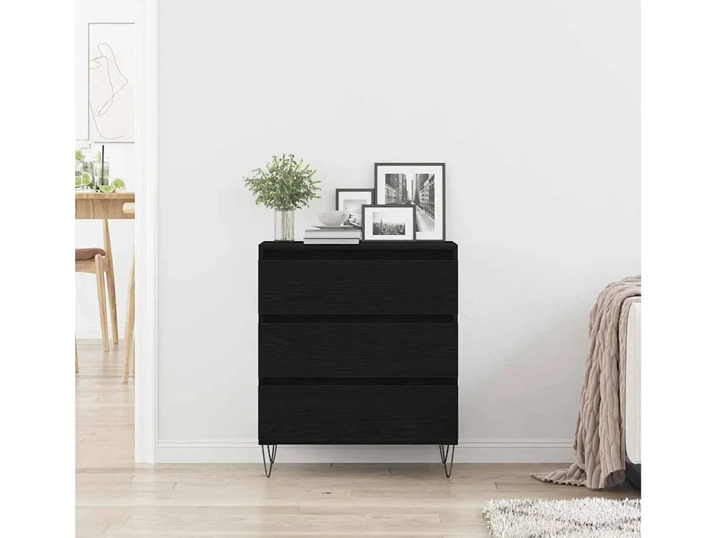 Vitrina Roble negro 60 x 35 x 70 cm Madera contrachapada