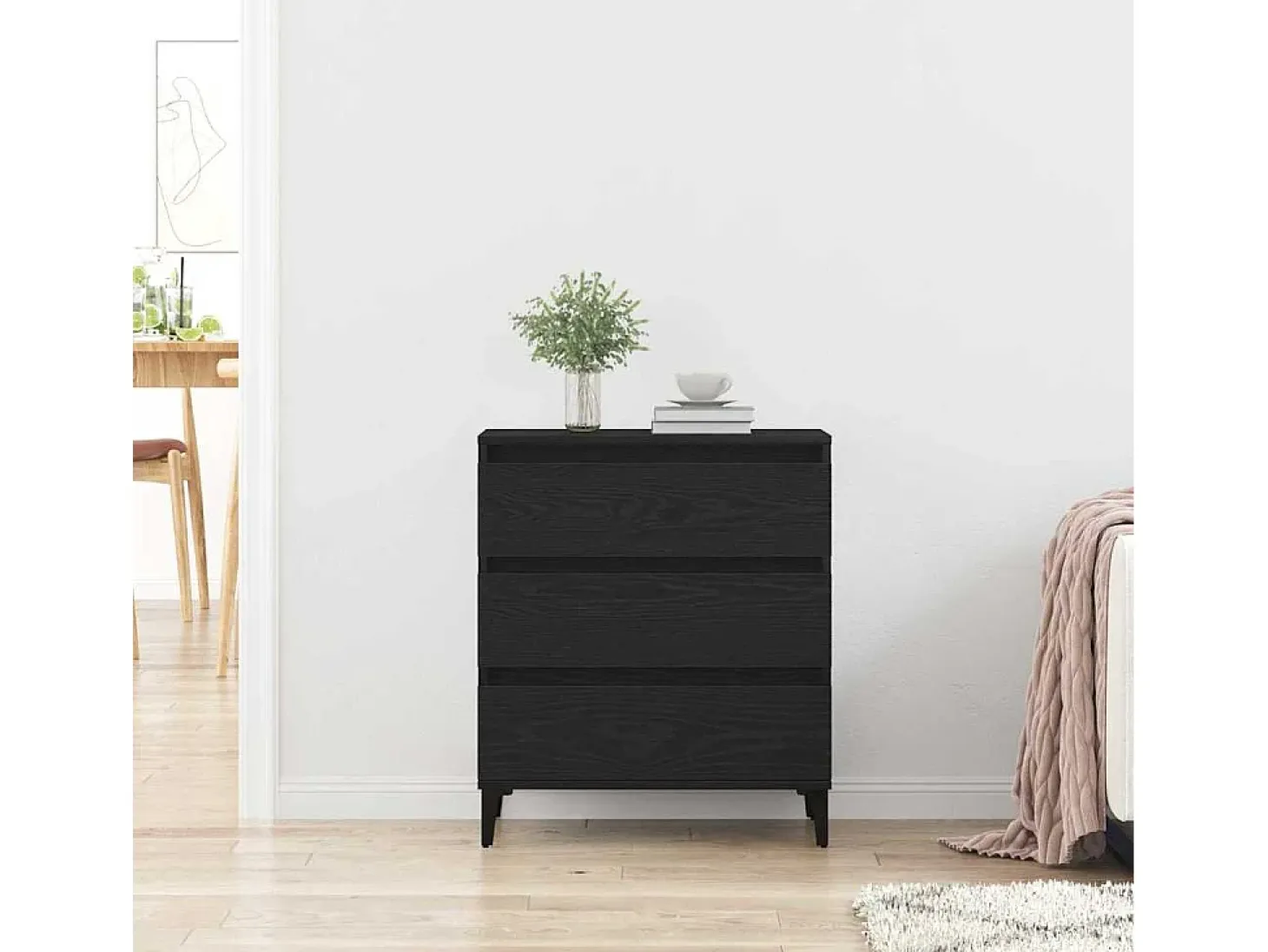 Vitrina Roble negro 60 x 35 x 70 cm Madera contrachapada