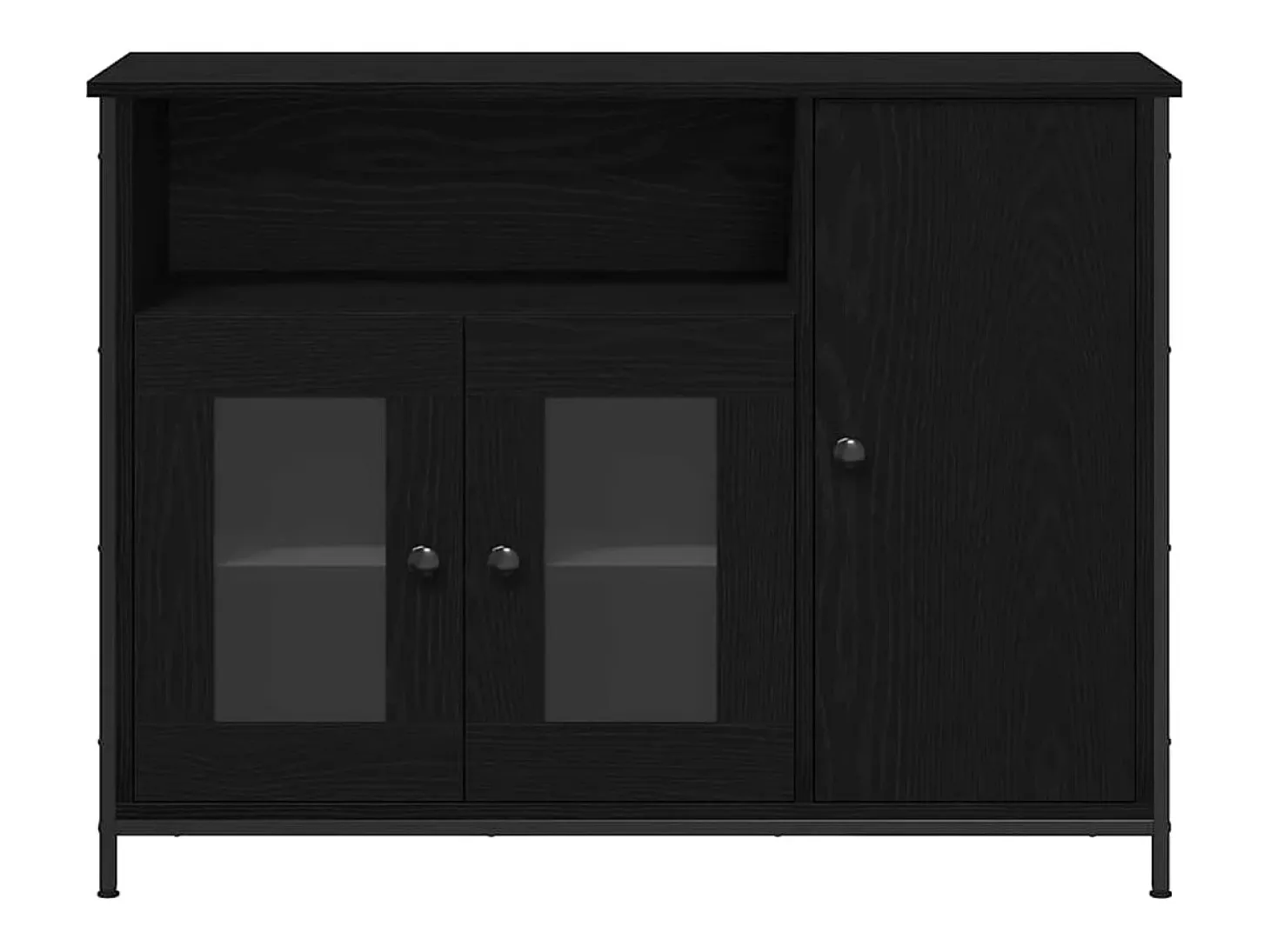 Vitrina Roble negro 100 x 35 x 75 cm Madera contrachapada