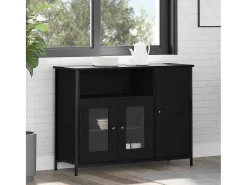 Vitrina Roble negro 100 x 35 x 75 cm Madera contrachapada
