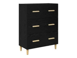 Vitrina Roble negro 34 x 69.5 x 90 cm Madera contrachapada