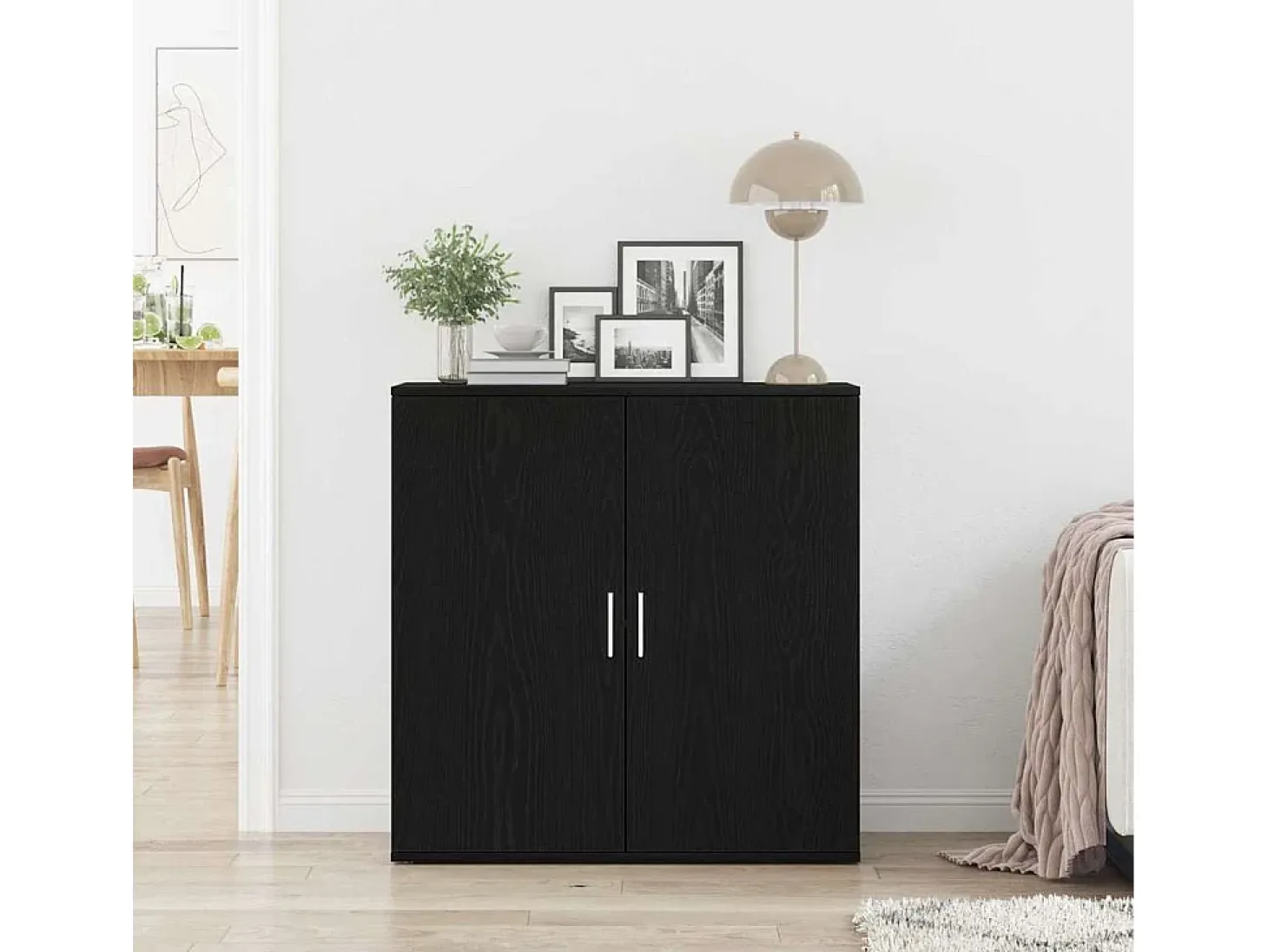 Vitrina Roble negro 79 x 38 x 80 cm Madera contrachapada