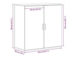 Vitrina Roble negro 79 x 38 x 80 cm Madera contrachapada
