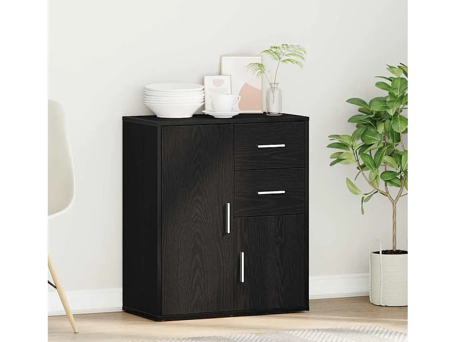 Vitrina Roble negro 60 x 31 x 70 cm Madera contrachapada