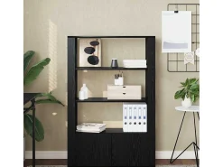 Vitrina Roble negro 30 x 80 x 119.5 cm Madera contrachapada