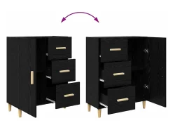 Vitrina Roble negro 34 x 69.5 x 90 cm Madera contrachapada