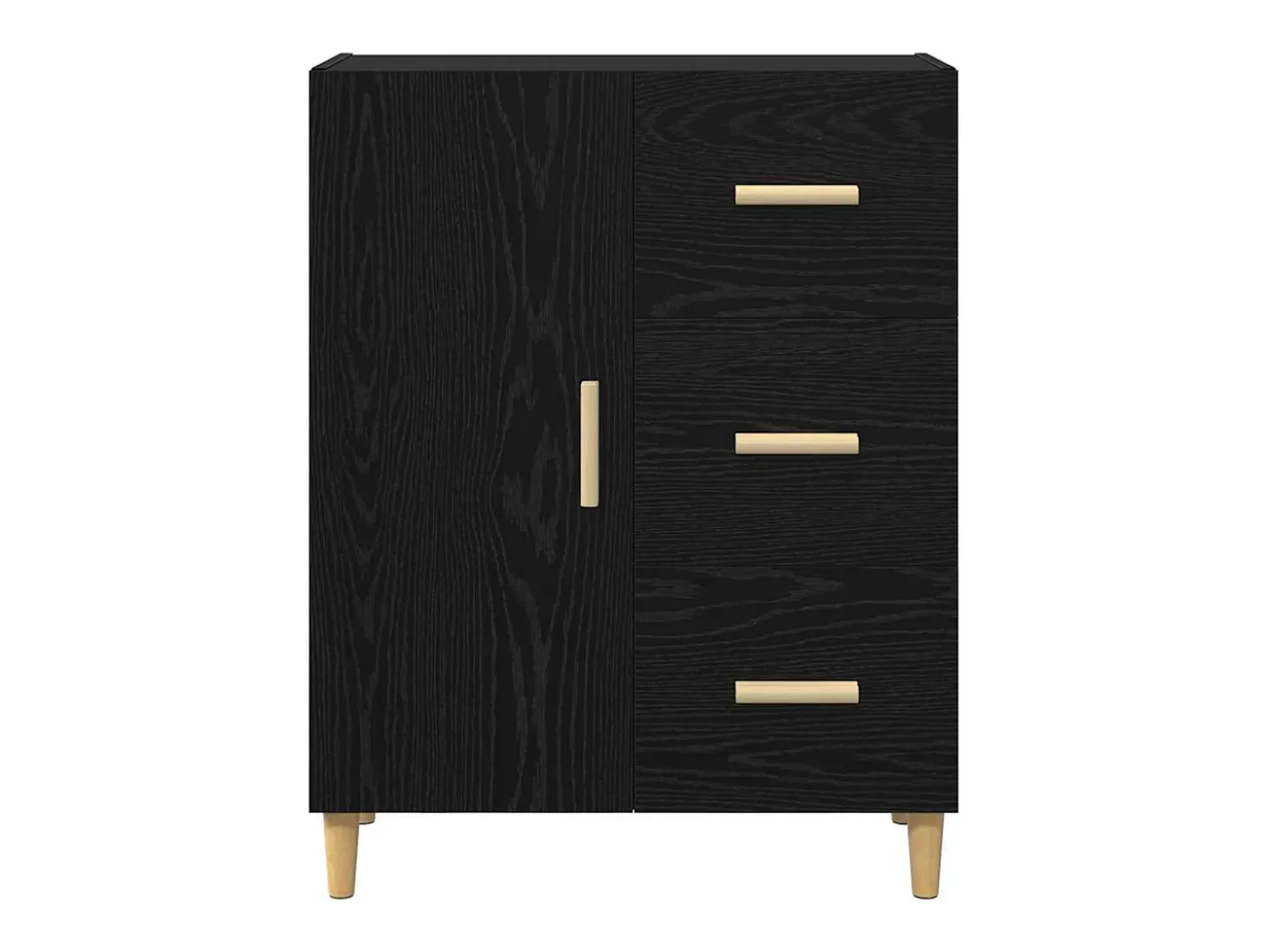 Vitrina Roble negro 34 x 69.5 x 90 cm Madera contrachapada