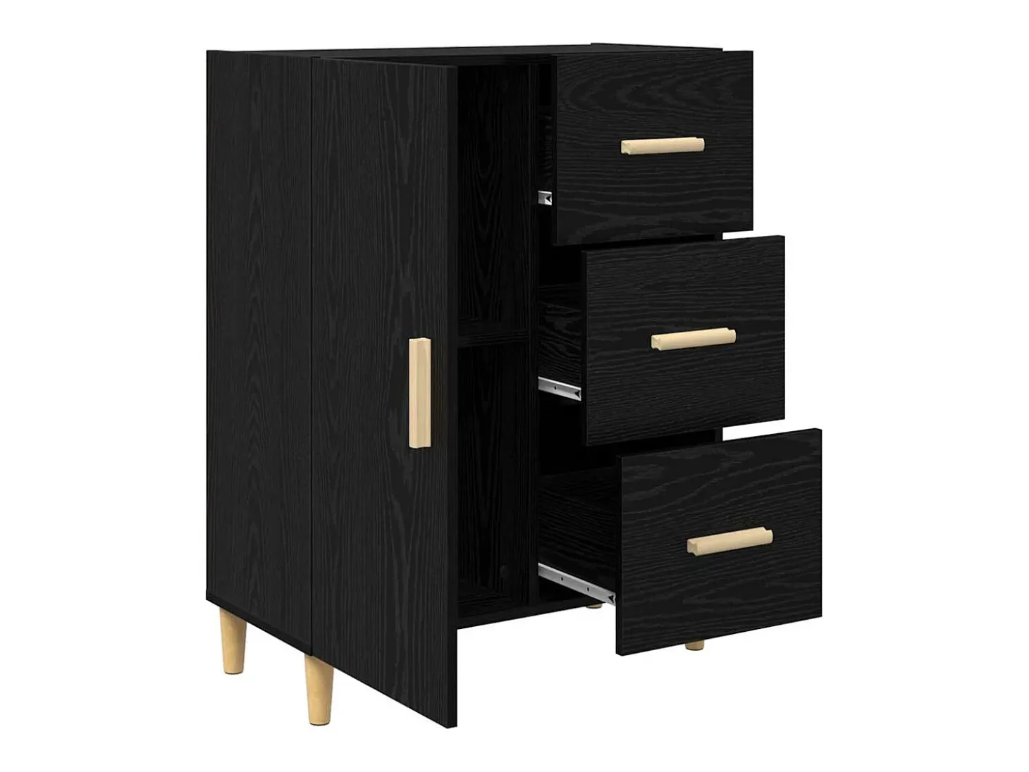Vitrina Roble negro 34 x 69.5 x 90 cm Madera contrachapada