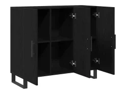 Vitrina Roble negro 90 x 34 x 80 cm Madera contrachapada