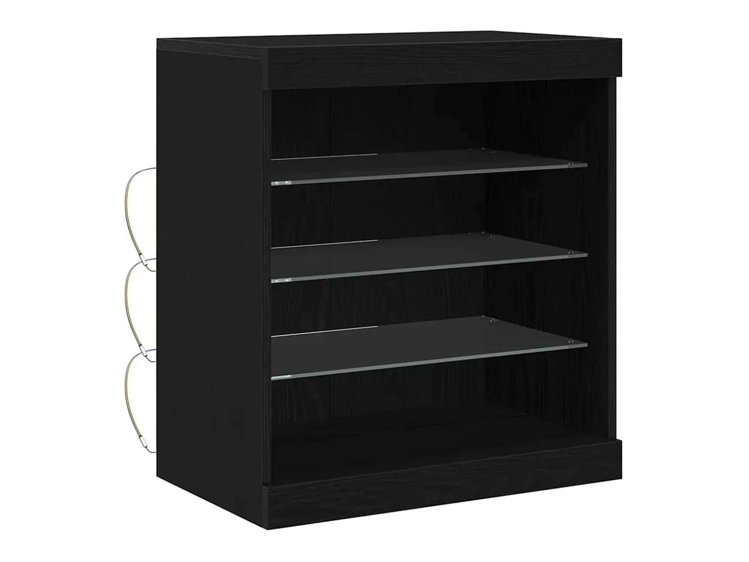 Vitrina Roble Negro 60.5 x 37 x 67 cm Madera contrachapada