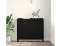 Vitrina Roble negro 34 x 90 x 80 cm Madera contrachapada