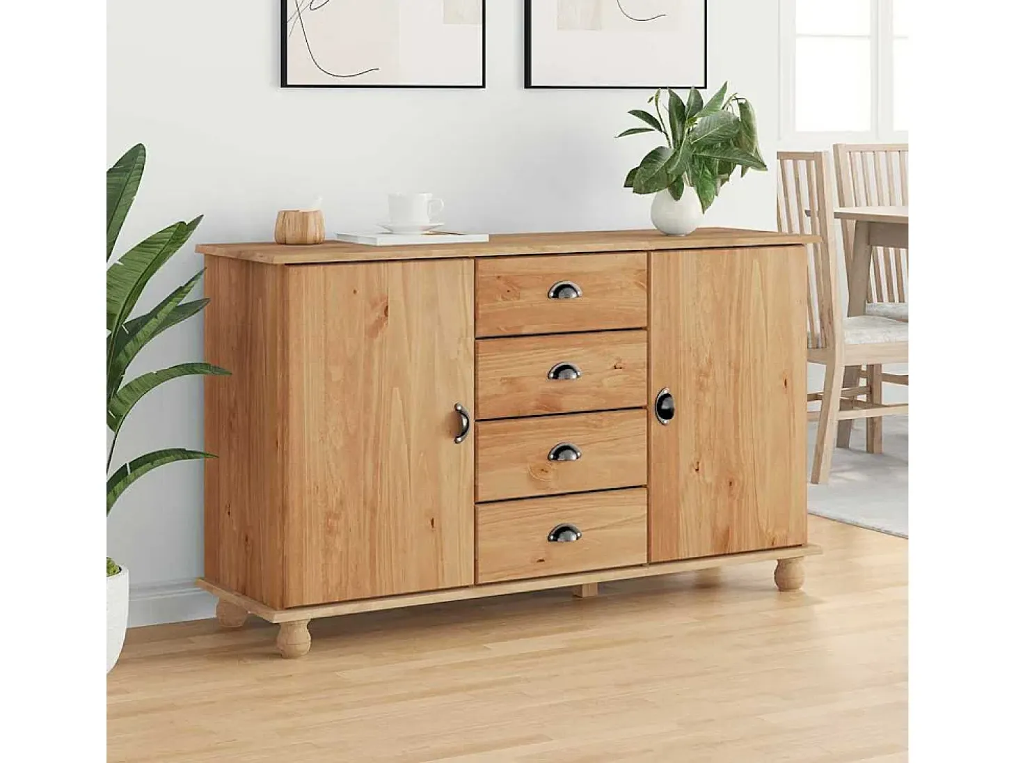 Vitrina 133,5x40x79 cm Madera maciza de pino