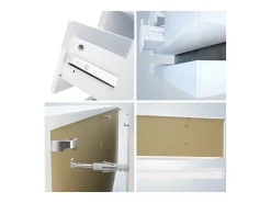 Vladon Aparador City, negro mate/crema de alto brillo - Cómoda moderna para su salón (178 x 72 x 38 cm)